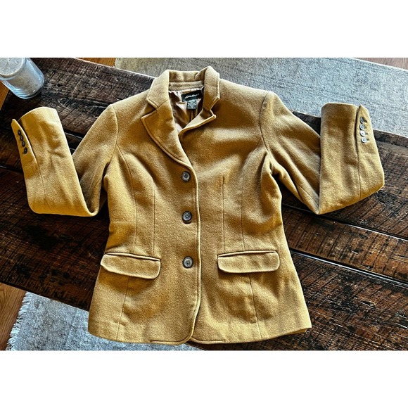 Womens Wool & Angora Chestnut Tan Brown Eddie Bauer Peacoat - Picture 3 of 12